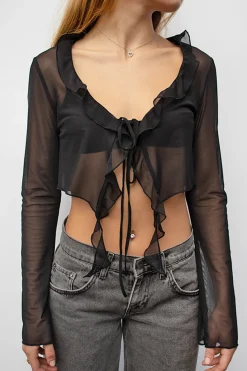 Cardigan con rouches