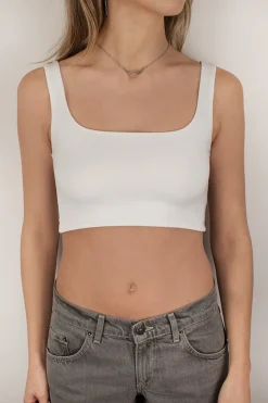 Crop top scollo quadrato