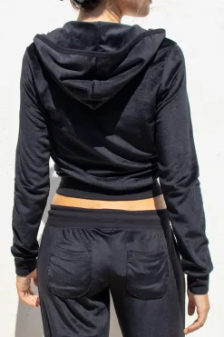 Felpa cappuccio zip ciniglia