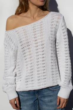 Maglione scollo barchetta traforato