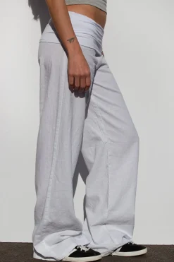 Pantaloni palazzo fascia in vita