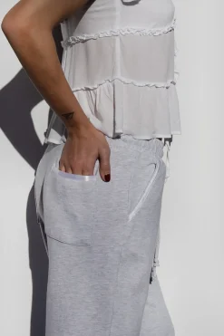 Pantaloni tuta inserti raso