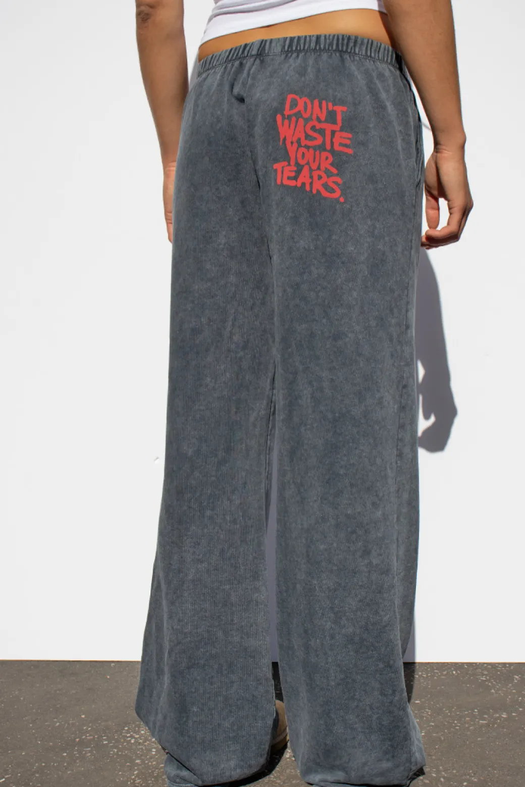 Pantaloni tuta wide-leg don't waste your tears