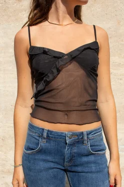 Tank top con rouches