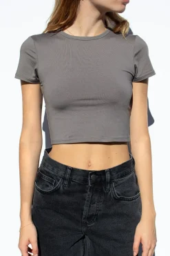 T-shirt crop girocollo