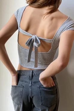 T-shirt fiocco dietro lurex