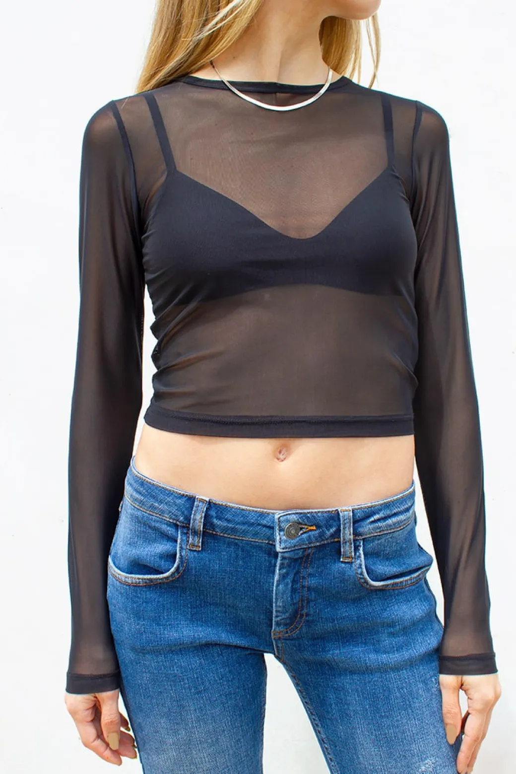 T-shirt girocollo trasparente